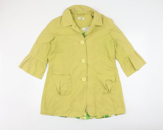 Womens UK Size 12 Unknown Yellow Overcoat