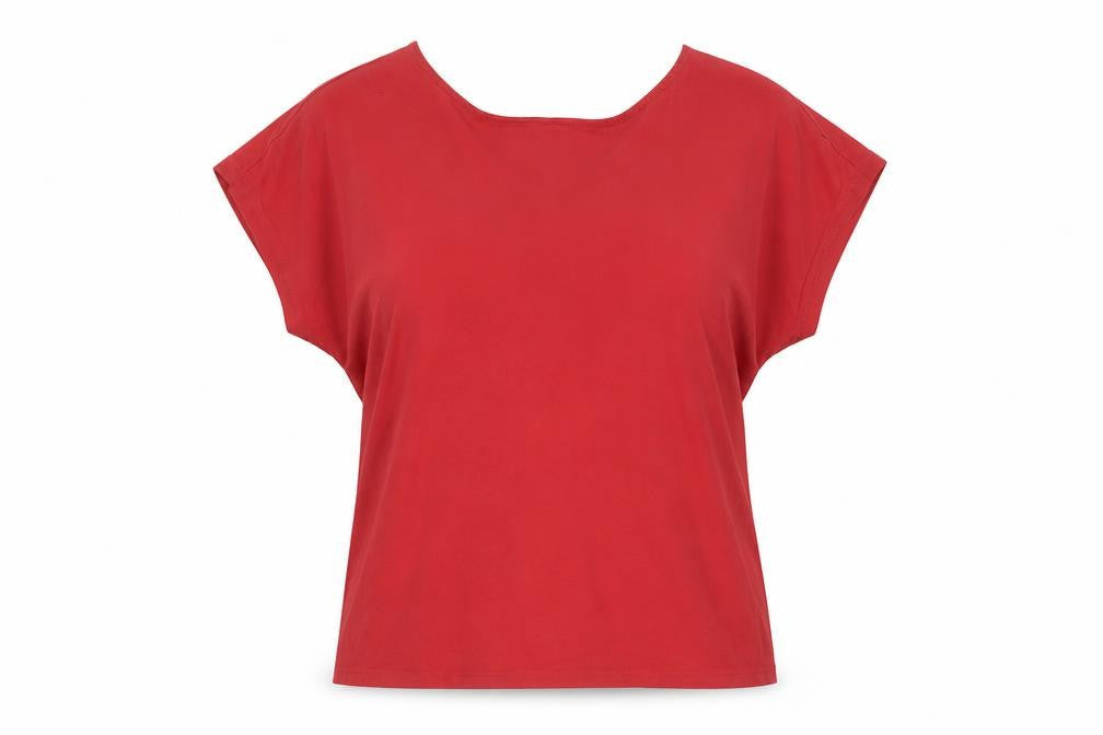 Womens UK Size L MNG Red Basic T-Shirt