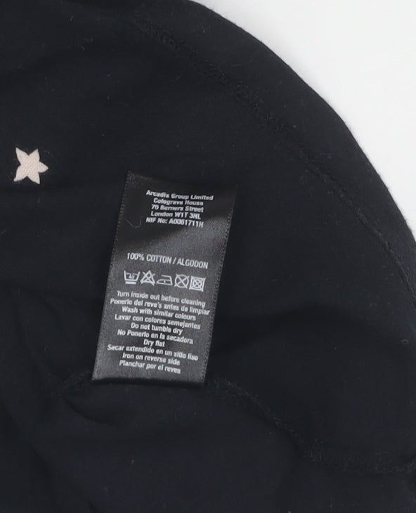 Miss Selfridge Women's Black Embroidered T-Shirt Size 16