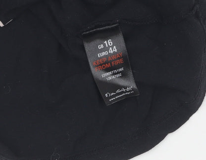 Miss Selfridge Women's Black Embroidered T-Shirt Size 16