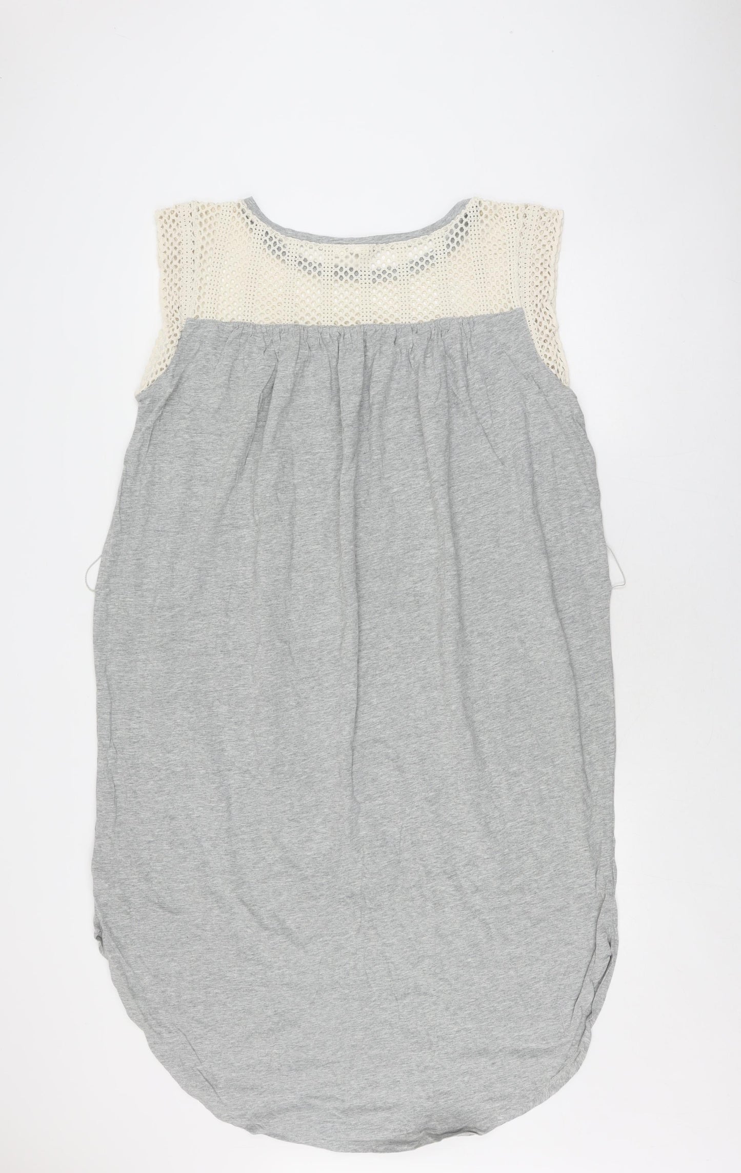 GAP Women's Grey Sleeveless Crochet Accented Dress