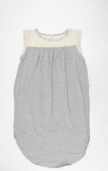 GAP Women's Grey Sleeveless Crochet Accented Dress