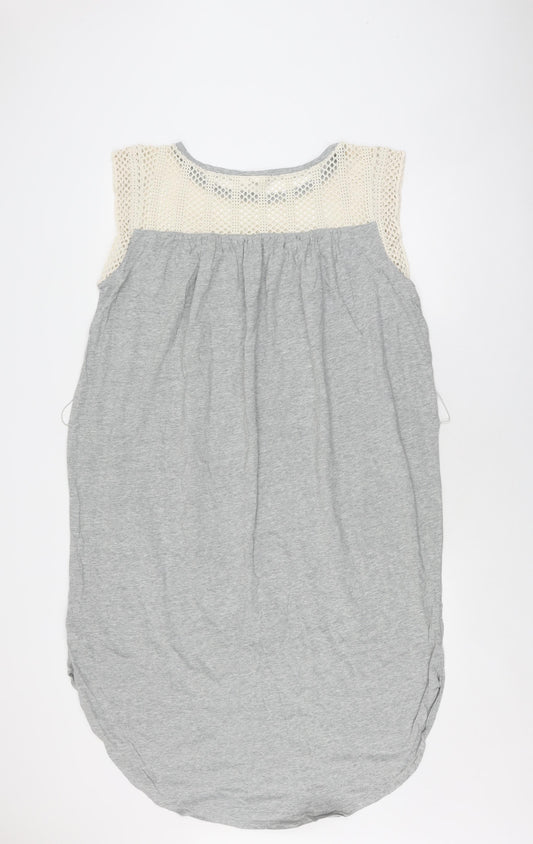 GAP Women's Grey Sleeveless Crochet Accented Dress