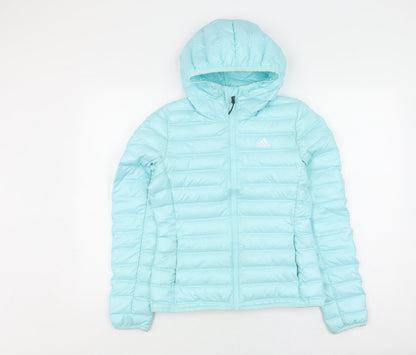 Womens UK Size XS adidas Blue Puffer Jacket