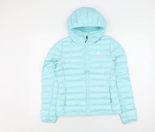 Womens UK Size XS adidas Blue Puffer Jacket