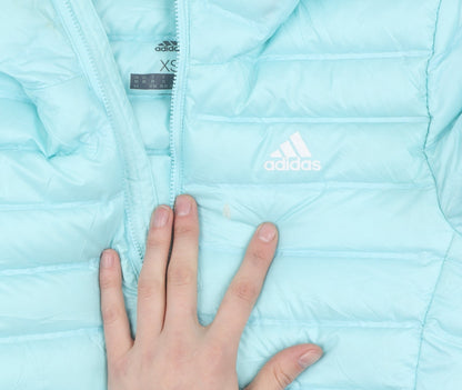 Womens UK Size XS adidas Blue Puffer Jacket
