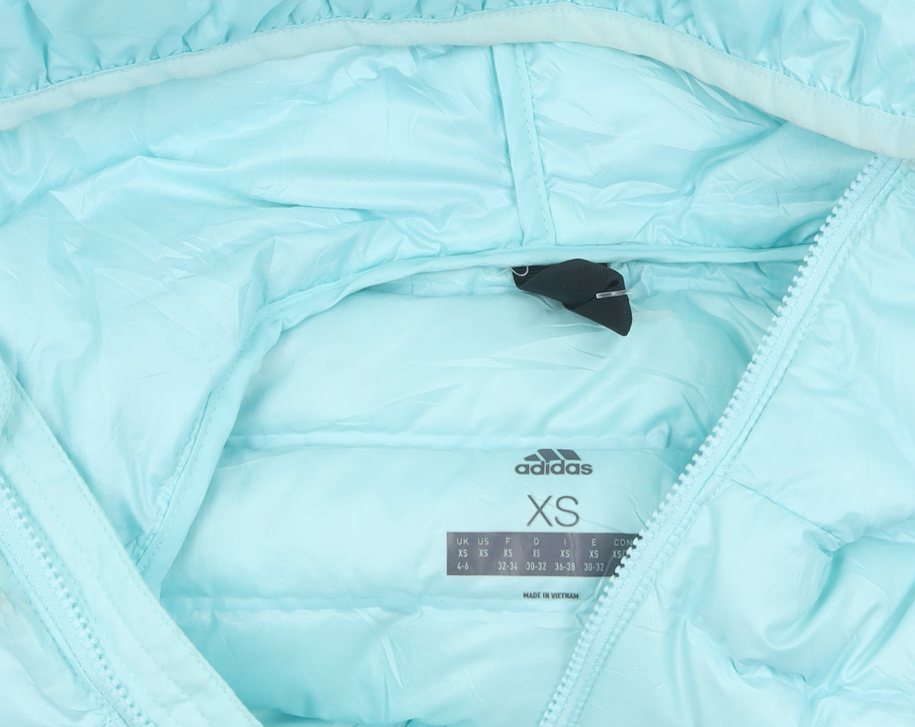 Womens UK Size XS adidas Blue Puffer Jacket