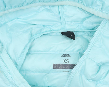 Womens UK Size XS adidas Blue Puffer Jacket