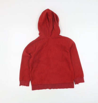 Gap Boys Red Full Zip Hoodie 6-7 Years with Logo Hooded Casual