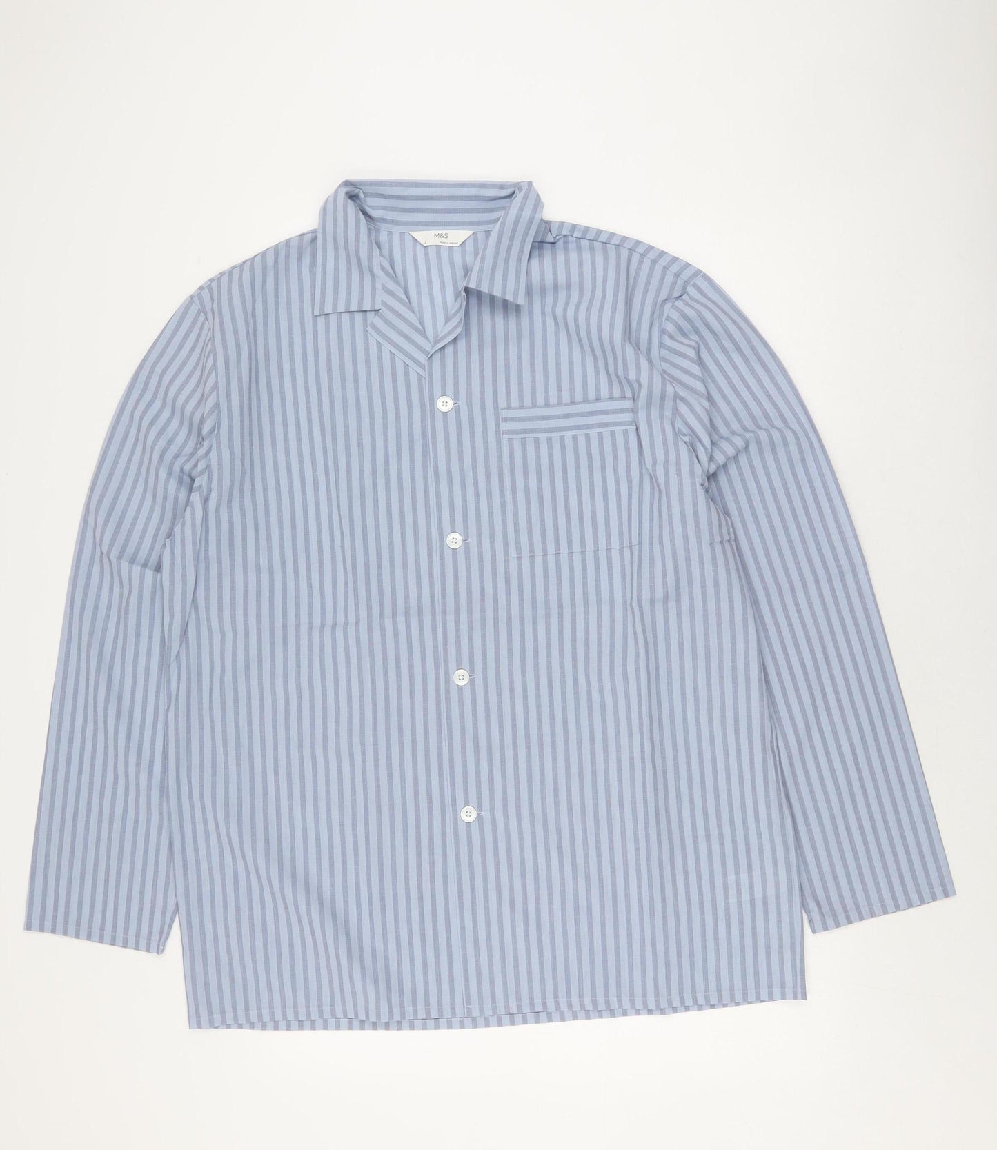 Marks and Spencer Women's Blue Striped Pyjama Top L