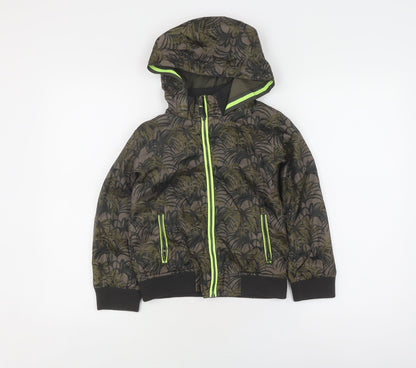 Additional front view of Mini B boys’ multicoloured bomber jacket, 6-7 years, hooded zip