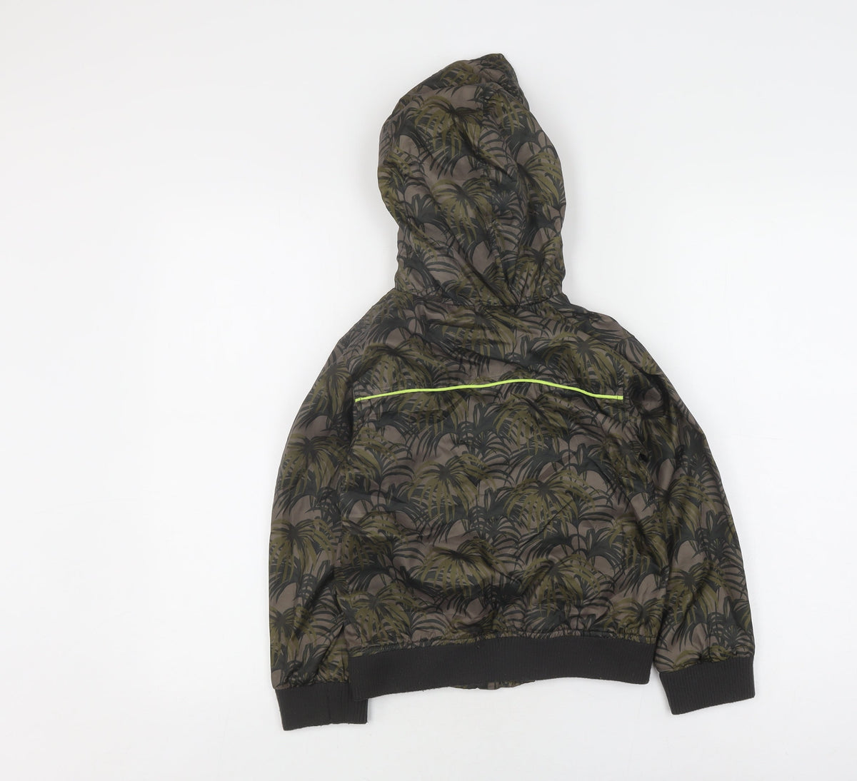 Back view of Mini B boys’ multicoloured bomber jacket, 6-7 years, hooded zip
