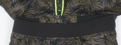Close-up detail of Mini B boys’ multicoloured bomber jacket, 6-7 years, hooded zip
