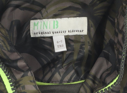 Additional view of Mini B boys’ multicoloured bomber jacket, 6-7 years, hooded zip