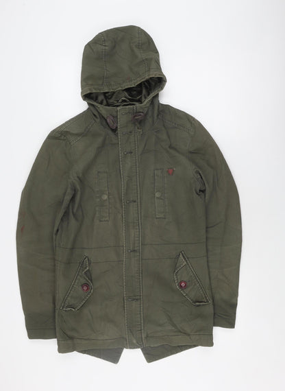 FLY53 Women's Green Parka Jacket, Size S, Casual Style