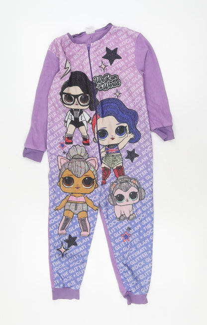 LOL Surprise Girls Purple One Piece Fleece Pyjama, 5-6 Years