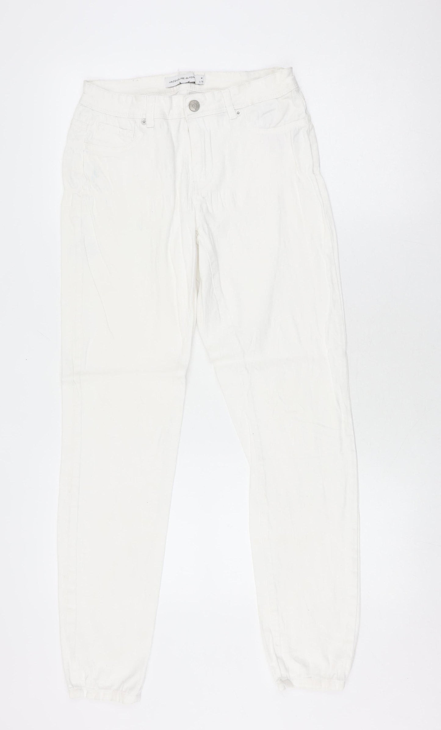 Womens UK Size M Jacqueline de Yong Regular Fit Straight White Jeans