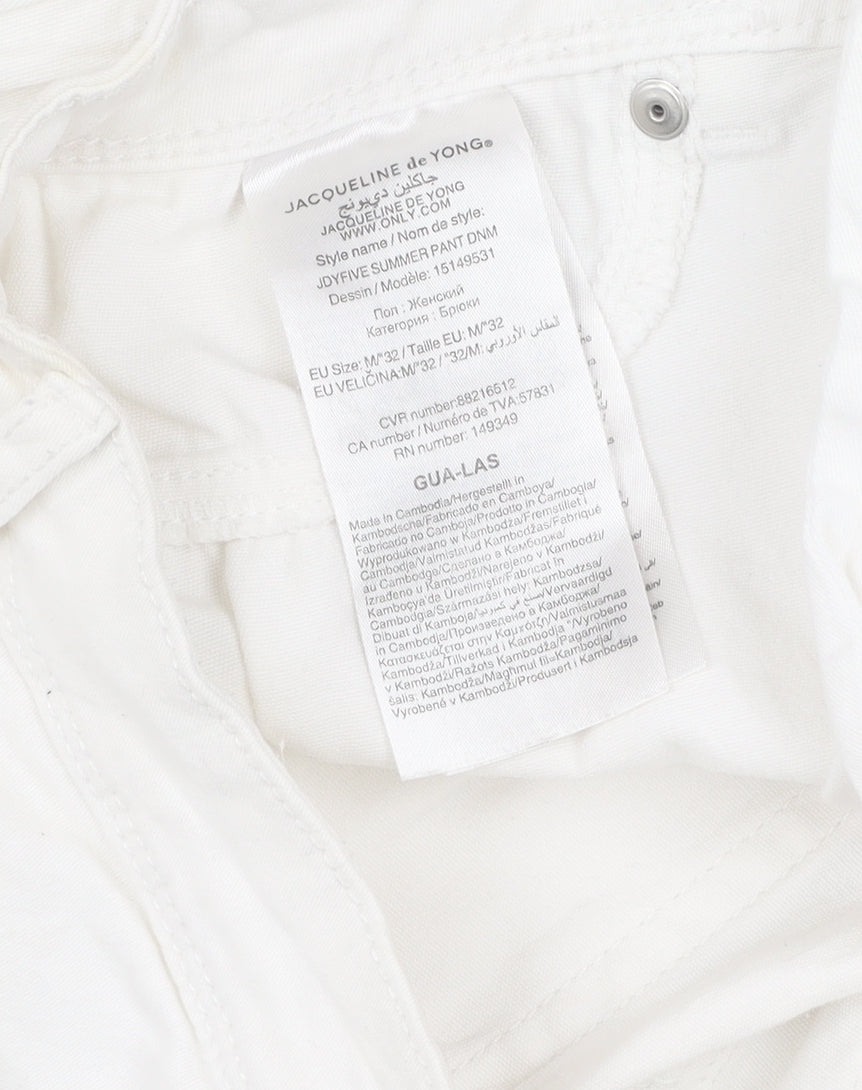 Womens UK Size M Jacqueline de Yong Regular Fit Straight White Jeans