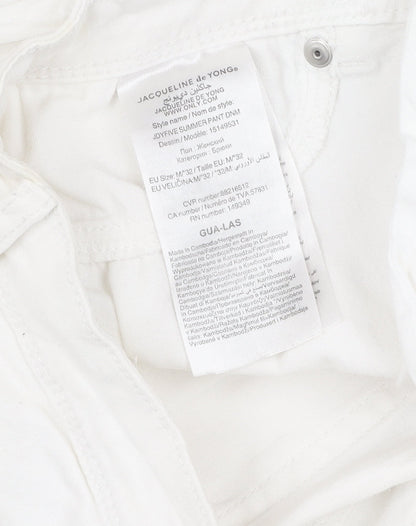 Womens UK Size M Jacqueline de Yong Regular Fit Straight White Jeans