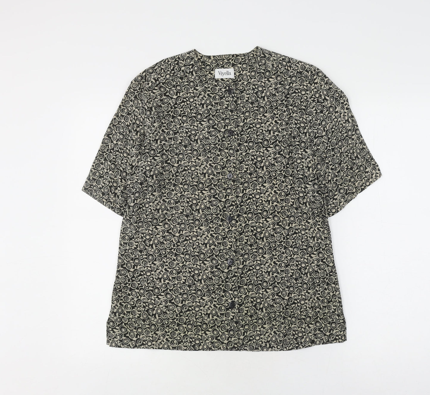 Womens UK Size 12 Viyella Black  Blouse