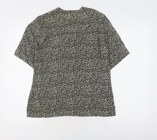 Womens UK Size 12 Viyella Black  Blouse