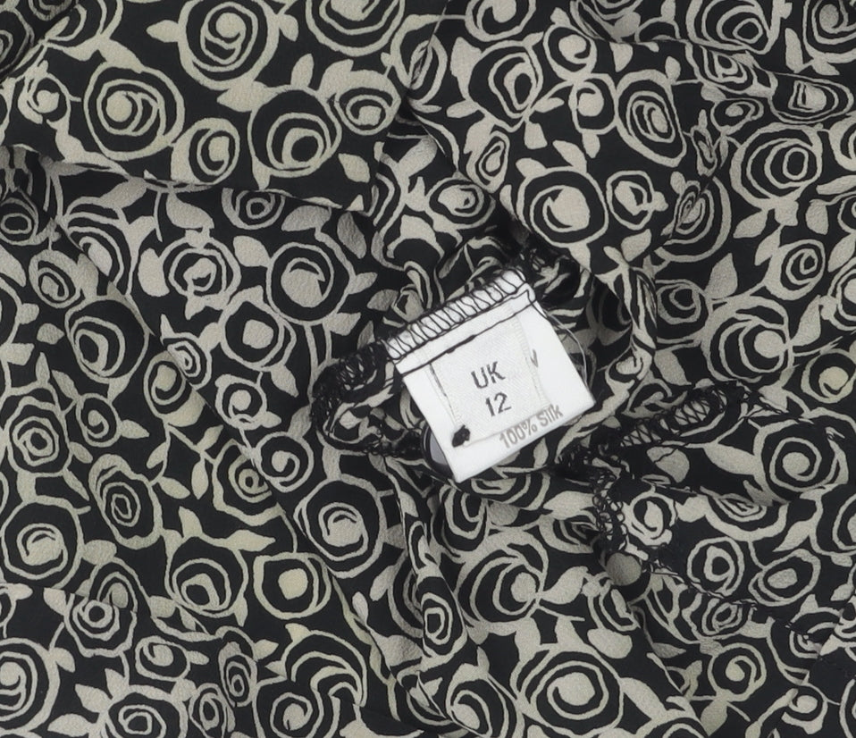 Womens UK Size 12 Viyella Black  Blouse