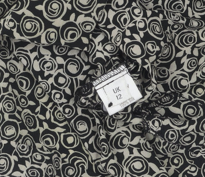 Womens UK Size 12 Viyella Black  Blouse
