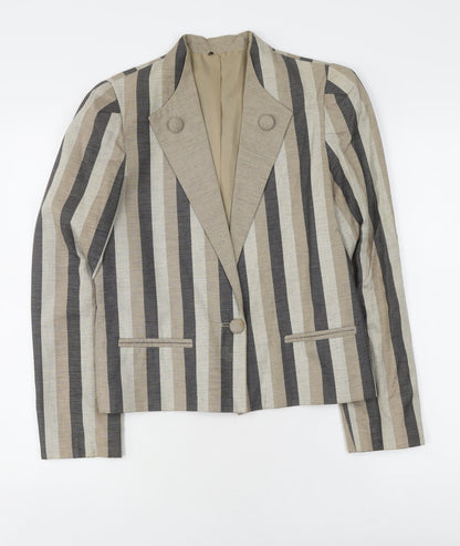 Jacques Vert Women's Beige Striped Blazer S