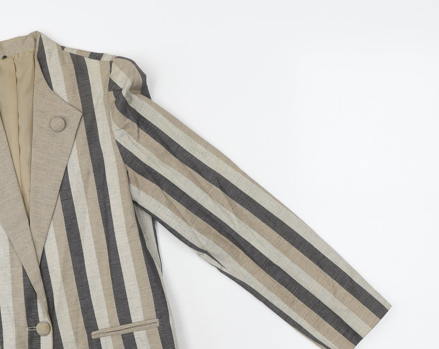 Jacques Vert Women's Beige Striped Blazer S