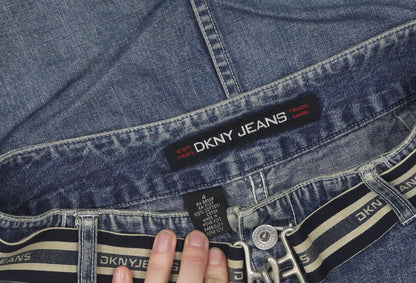 DKNY Jeans Women's Blue Denim Skirt, Size 4, Casual Style