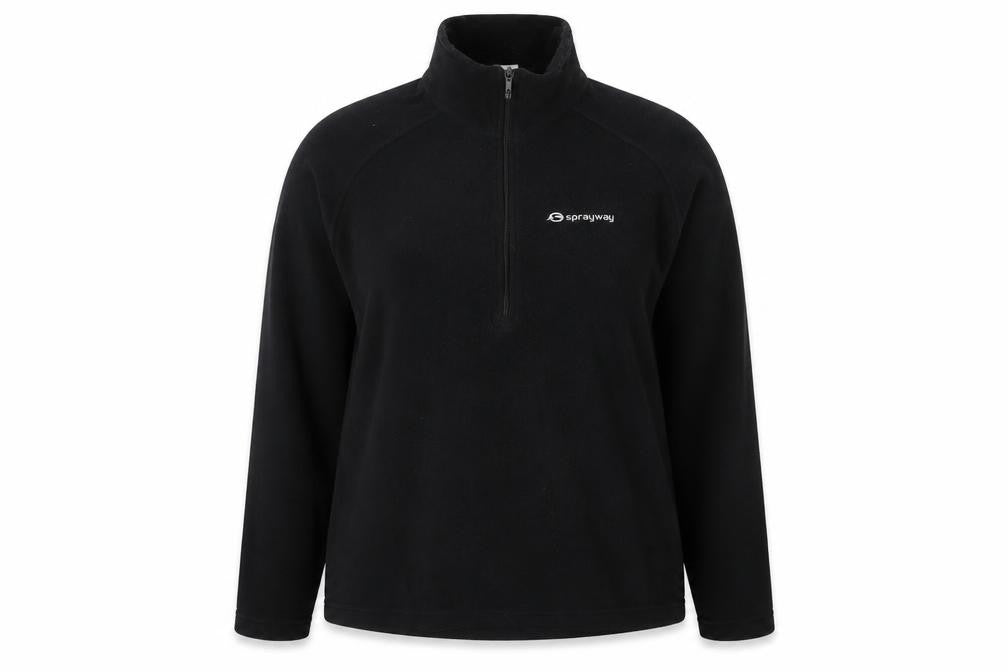 Front view of Sprayway Black unisex pullover sweatshirt m
