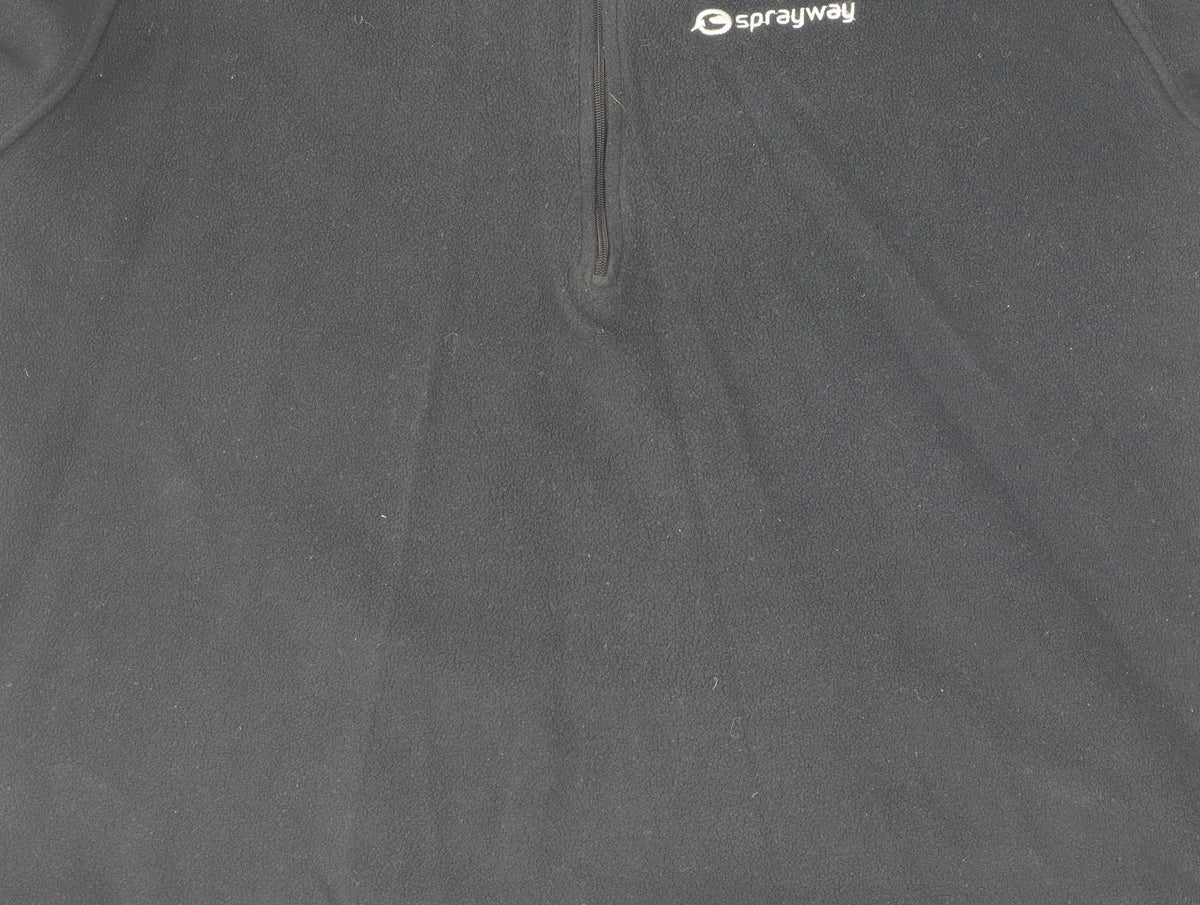 Close-up detail of Sprayway Black unisex pullover sweatshirt m