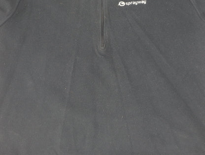 Close-up detail of Sprayway Black unisex pullover sweatshirt m
