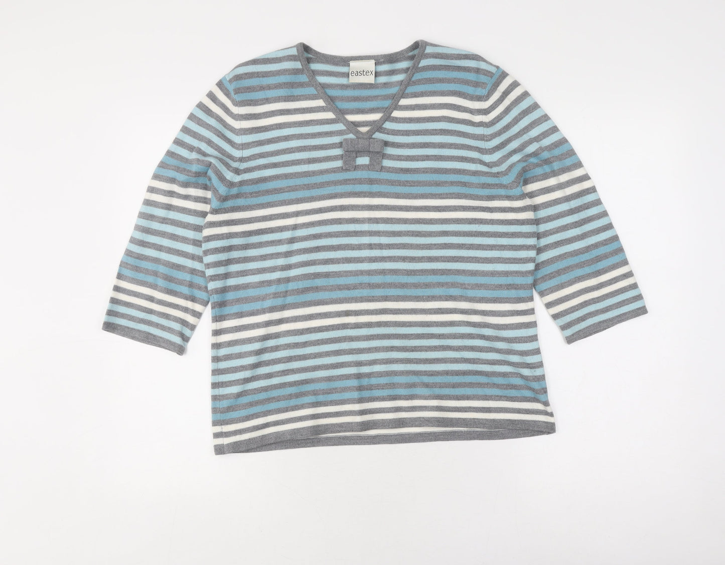Eastex Women's Multicoloured Striped Pullover, Size 14
