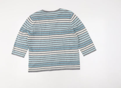 Eastex Women's Multicoloured Striped Pullover, Size 14