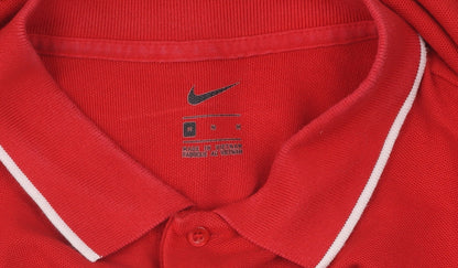 Nike Men's Red Polo M, Short Sleeve, Sports Style