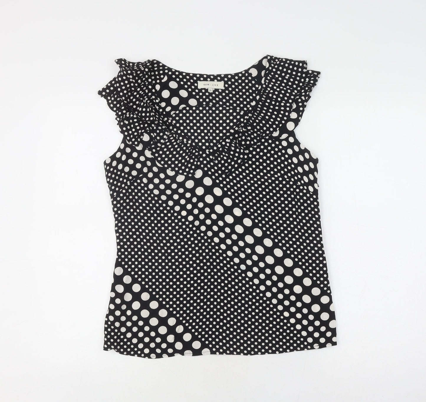 Womens UK Size 10 Kew 159 Black Basic Blouse