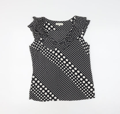 Womens UK Size 10 Kew 159 Black Basic Blouse