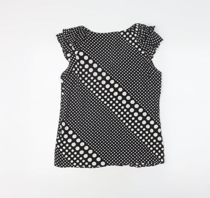 Womens UK Size 10 Kew 159 Black Basic Blouse