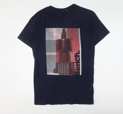 Mens UK Size S Bench Blue  T-Shirt