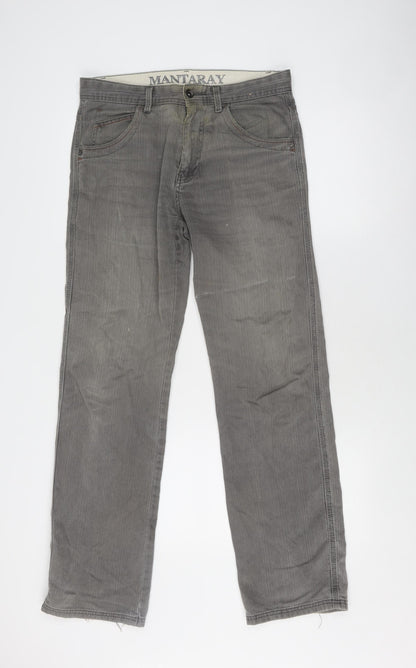 Additional front view of Mantaray Women's Grey Straight Jeans, size 30, Regular