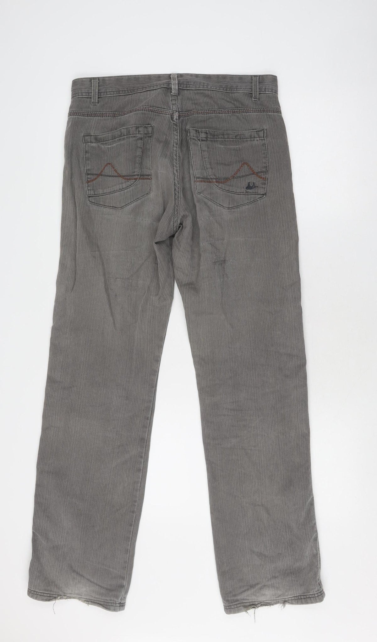 Back view of Mantaray Women's Grey Straight Jeans, size 30, Regular