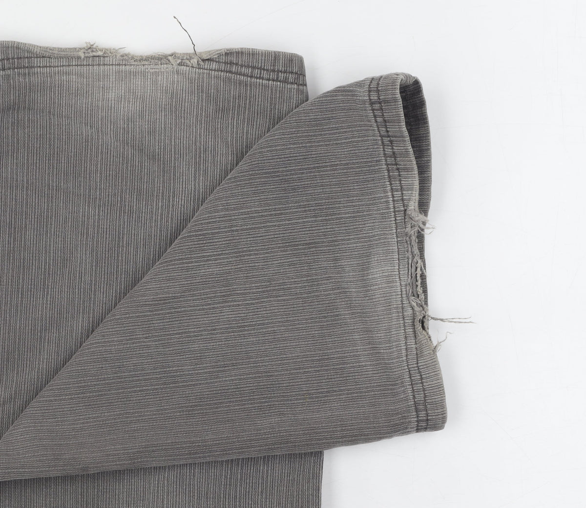 Close-up detail of Mantaray Women's Grey Straight Jeans, size 30, Regular