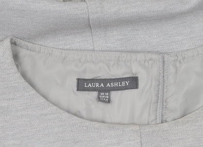 Laura Ashley Women's Grey Shift Dress, Size 10 - Classic Style