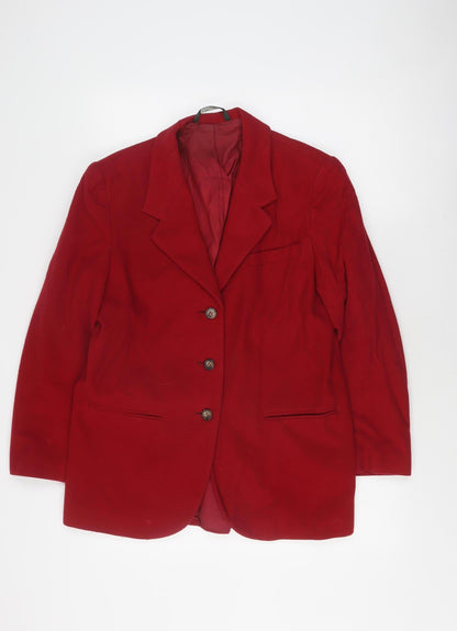 Laura Ashley Women's Red Wool Blazer, Size 8, Classic Style