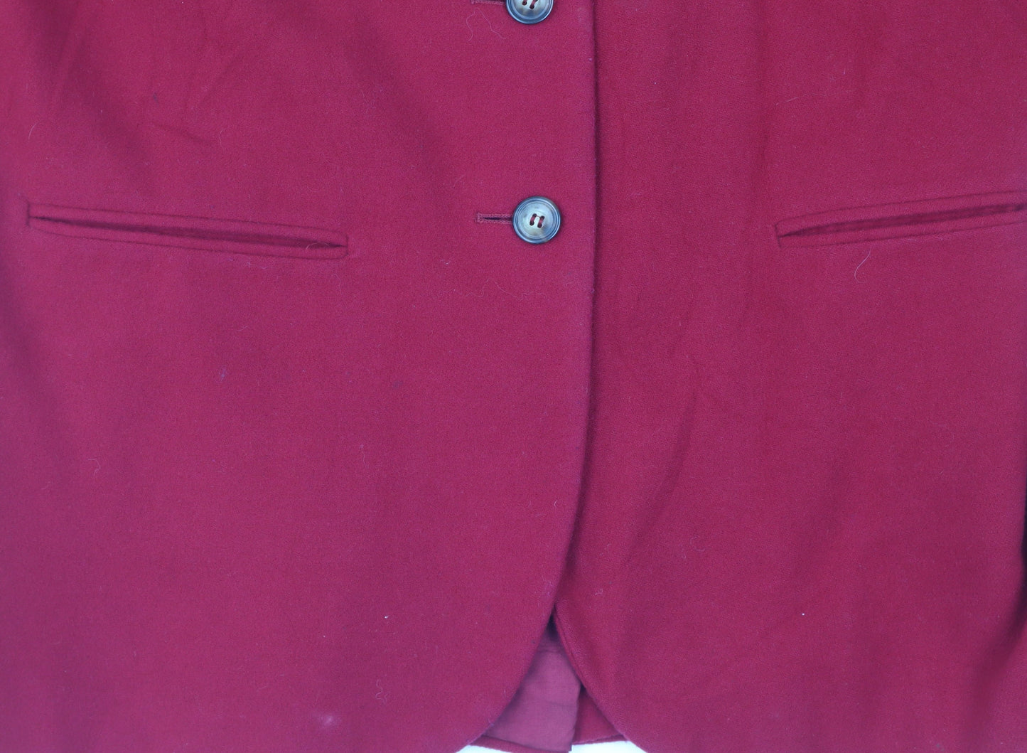 Laura Ashley Women's Red Wool Blazer, Size 8, Classic Style