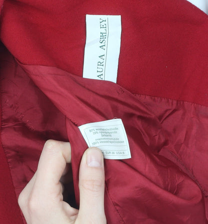 Laura Ashley Women's Red Wool Blazer, Size 8, Classic Style