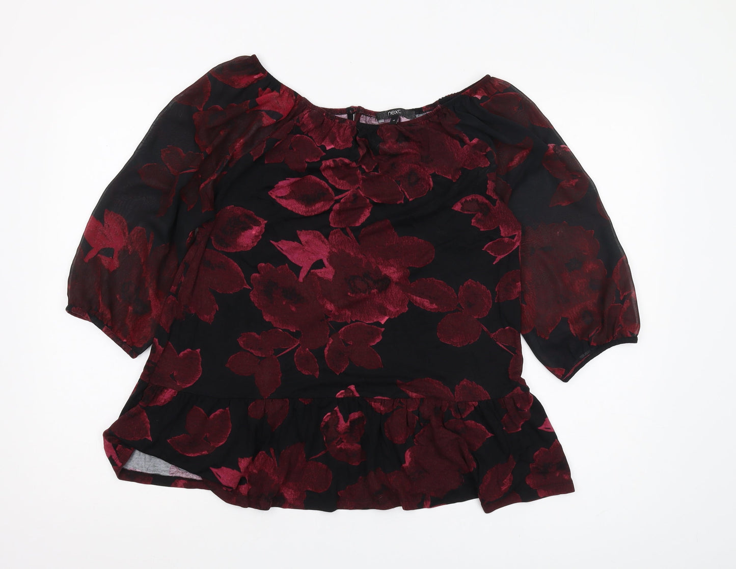 Womens UK Size 12 NEXT Black Tunic Blouse