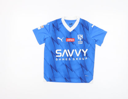 Puma Boys Blue Football Jersey, 7-8 Years, Short Sleeve Casual