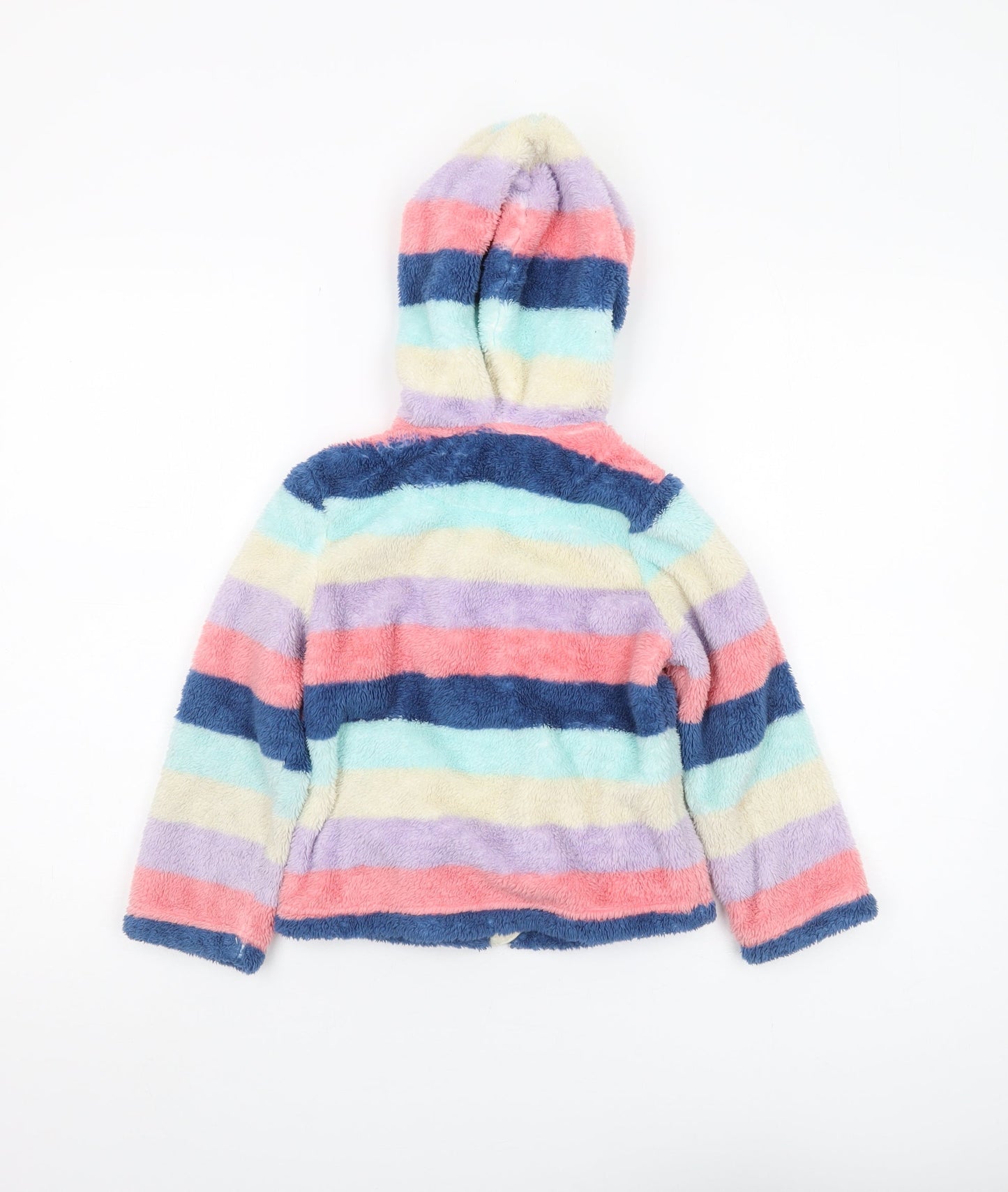John Lewis Girls Multicoloured Stripe Hooded Jacket - Size 6